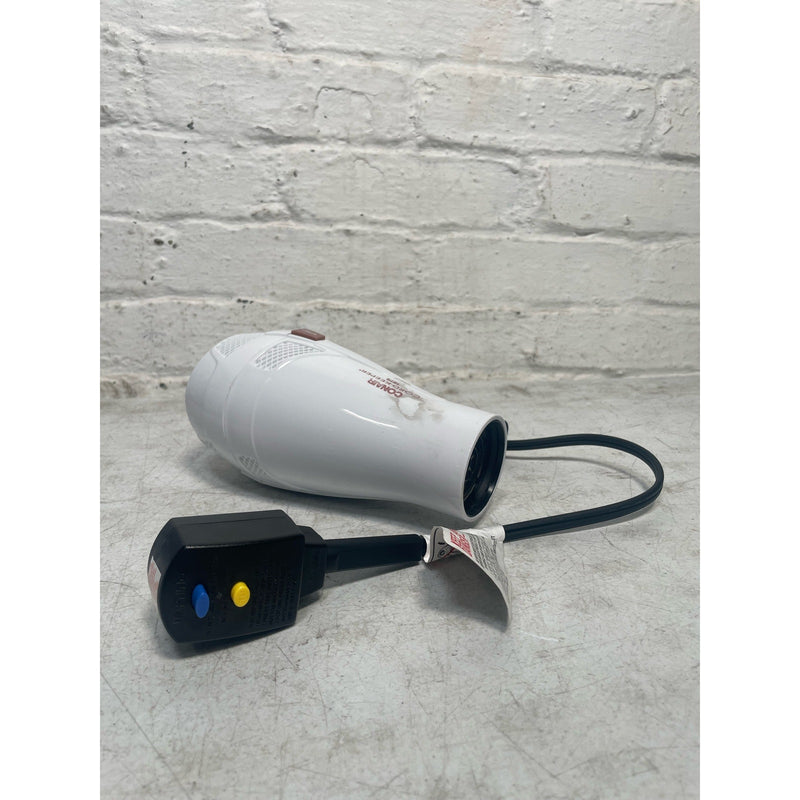 Conair Hair Blow Dryer, Double Ceramic w/ Ionic Conditioning, Travel Size. White