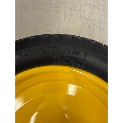 (2-PACK) 14.5x4-8 Wheels Flat Free Replacement Tires, Steel Rim, Universal Fit