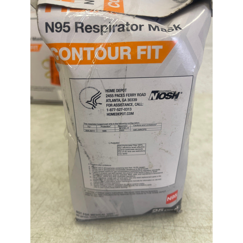 LOT-OF-90 HDX N95 Non Valve Respirator Face Mask, Contour Fit, Head Straps