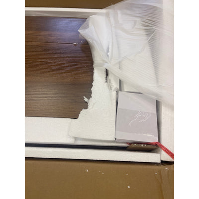 Tribesigns Offset 63" x 32" x 12" Console Table for Living Room/ Entryway, Brown