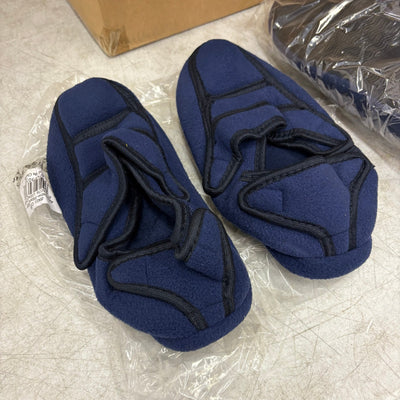 LOT-OF-24 Men's Adjustable Strap Slippers LARGE, Memory Foam, Rubber Bottom Blue