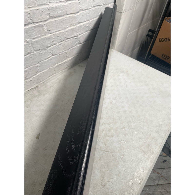 Banco de comedor MU RONG, madera maciza de roble, ancho 51,2 pulgadas, banco de madera, negro