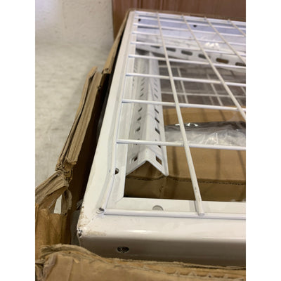 FLEXIMOUNTS 4ftX8ft Heavy Duty Overhead Adjustable Ceiling Storage Rack, White