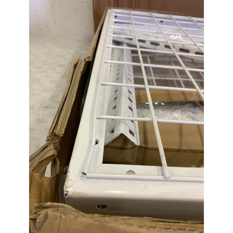 FLEXIMOUNTS 4ftX8ft Heavy Duty Overhead Adjustable Ceiling Storage Rack, White
