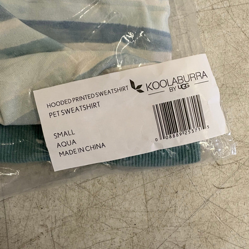 Koolaburra by UGG Pet Hooded Sweatshirt Dog Jacket 12-13" Collar, Aqua - Small