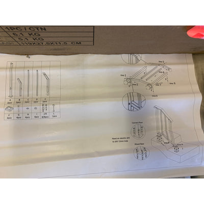 Transitional Handrail Stair Railing Fits 1-Step Iron Rail Kit - Black