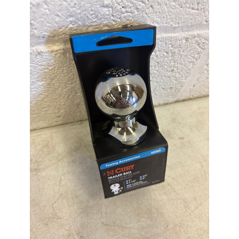 CURT 2in. Trailer Ball 3/4in. x 2-1/8in. Shank; 3,500 lbs. Chrome - 40065