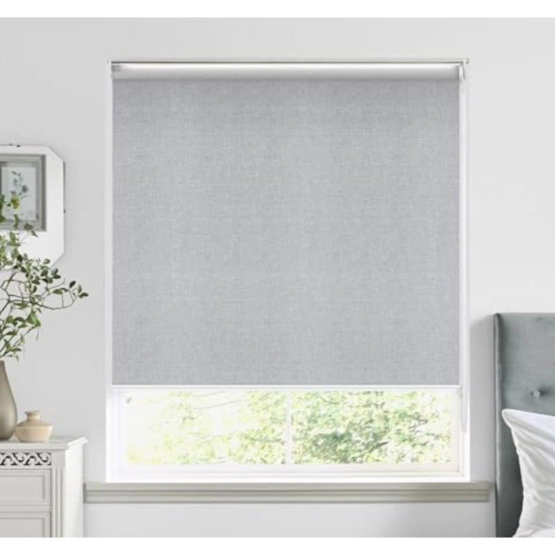 HOMEBOX 100% Blackout Roller Shade Striped Jacquard Blinds 43"x72" - Grey