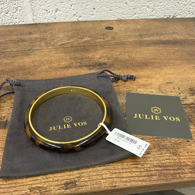 Julie Vos Madison Statement Bangle Carnaby Gold & Acrylic Tortoiseshell - Medium