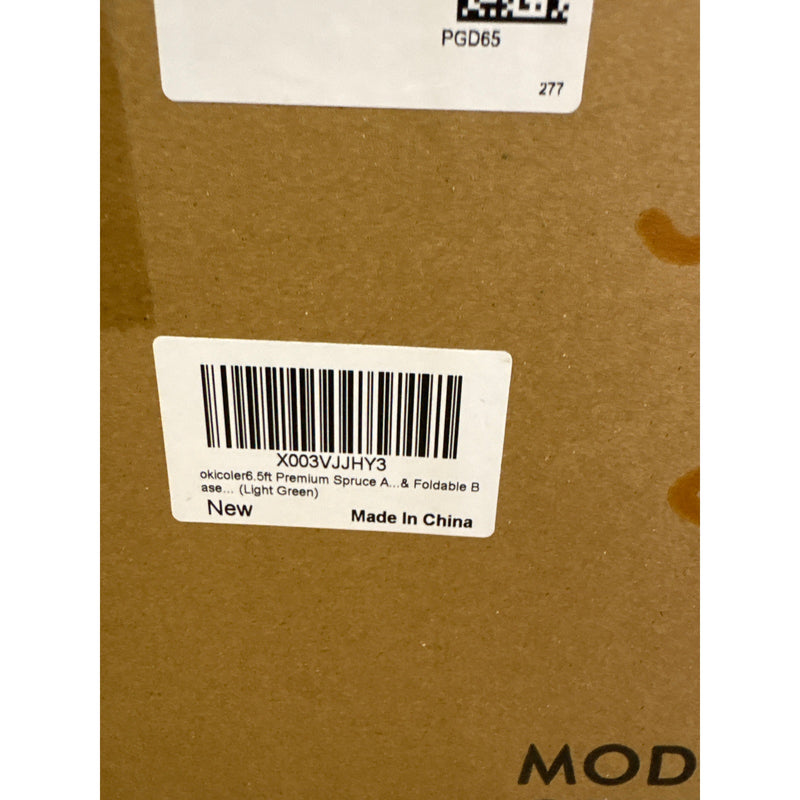 Okicolor 6.5ft Pre-Lit Artificial Christmas Tree Warm Lights & Metal Base Stand