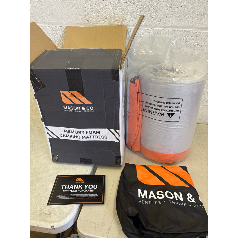 Mason & Co- Memory Foam Camping Pad Gel Infused Travel Bed w/ Pillow & Carry Bag