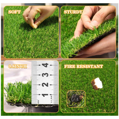 FREADEM Artificial Grass Astroturf Rug 4'x6' Realistic Fake Grass Mat 20mm High