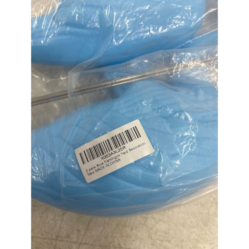 2-Pack Blue Flamingos Yard Decoration Plastic Flamingo Lawn Ornaments Metal Legs