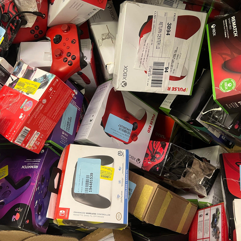 Lot of 412 Controllers for Xbox, PlayStation, Switch, Wireless & Wired, Mixed Condition, 25% Retail