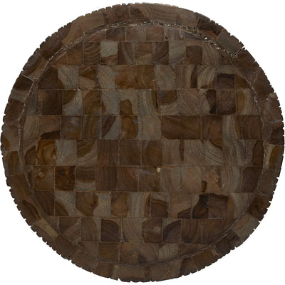 Deco 79 Teak Wood Side End Accent Table Carved End Table 12" x 12" x 18", Brown