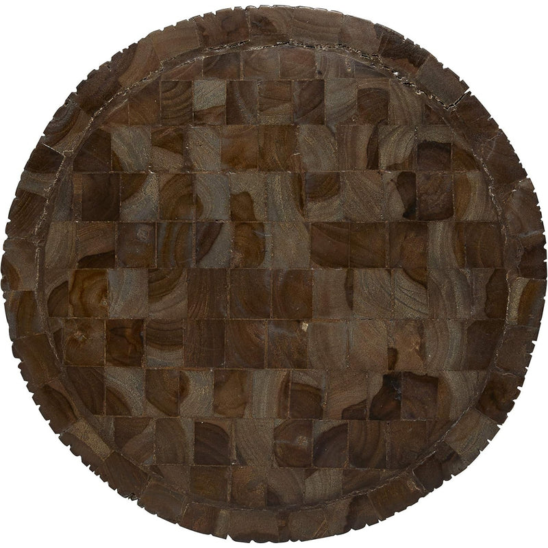 Deco 79 Teak Wood Side End Accent Table Carved End Table 12" x 12" x 18", Brown