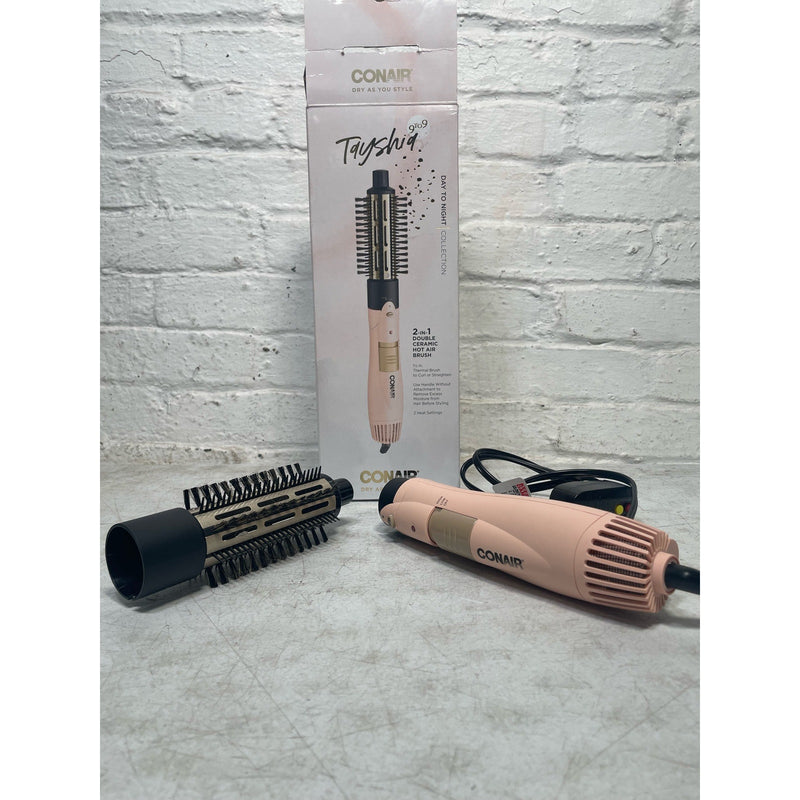 Tayshia By Conair 2-in-1 Double Ceramic Hot Air Brush, 1 1/2", Curl/Straighten