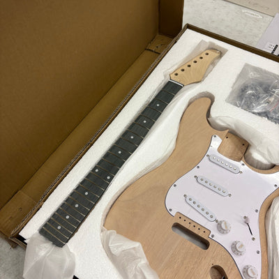 DIY Electric Guitar Kit Mahogany Body 6 Strings Maple Neck Shoulder Strap SSS