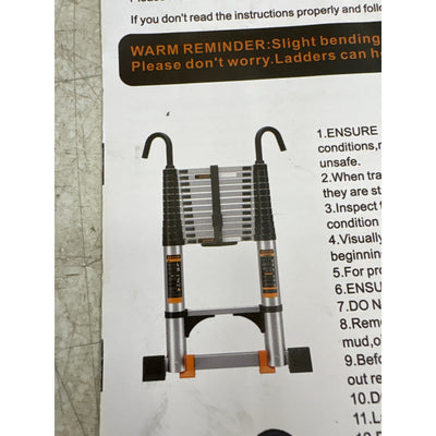 12' Telescopic Ladder Compact Aluminum Extension Ladder Portable 330lbs Capacity