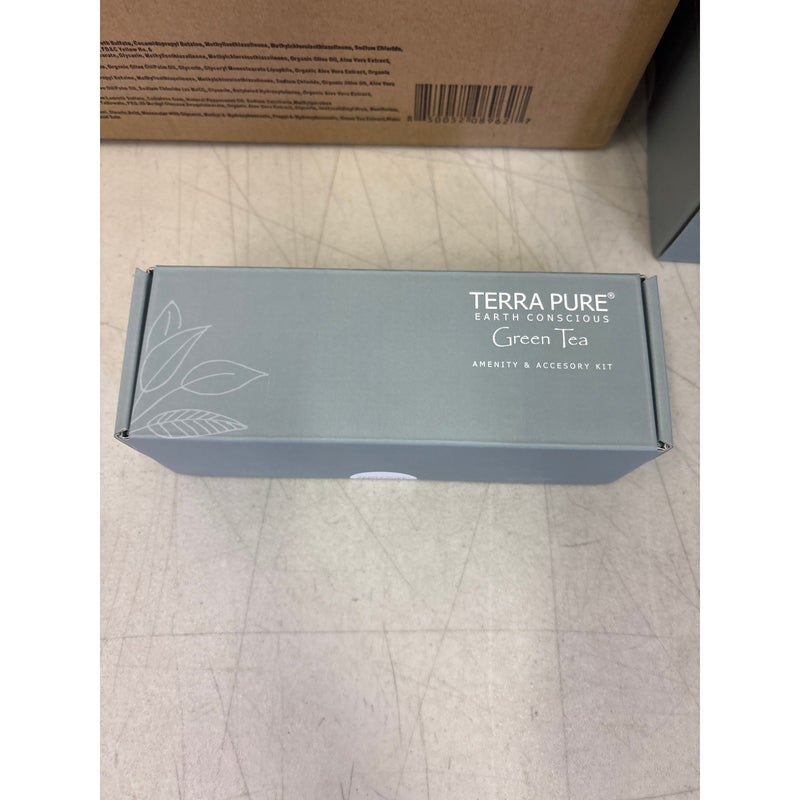15-PACK Terra Pure Green Tea Amenity & Accessory Kit, Travel Size Bath/Body Kit