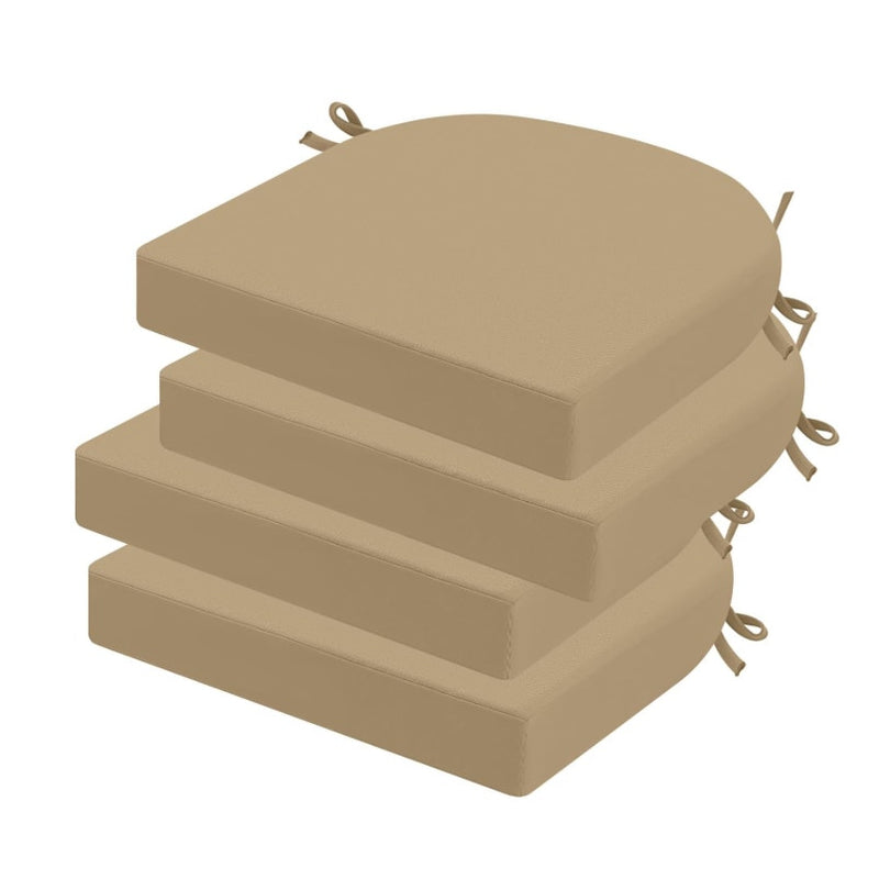 Set-of-4 idee-home Outdoor Chair Cushions- 17" x 17" x 3" Patio Cushions, Tan