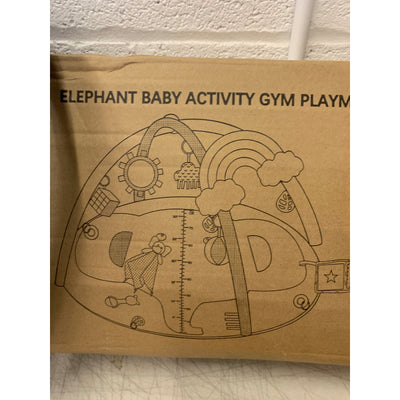 SYNPOS Elephant  Baby Play Gym, Baby Play Mat w 10 Toys, Playmats for Baby
