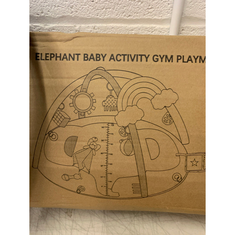 SYNPOS Elephant  Baby Play Gym, Baby Play Mat w 10 Toys, Playmats for Baby