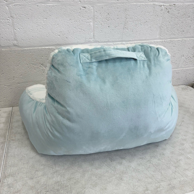 UGG Plush Backrest Pillow, 34"W x 18"H, Reading Pillow Soft - Blue Plaid Design