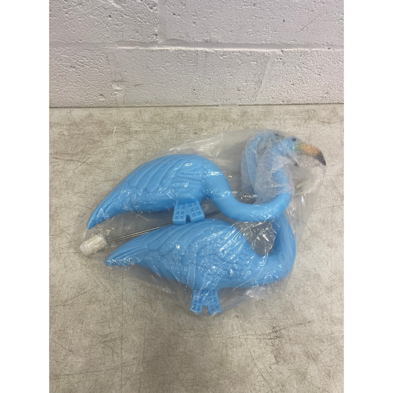 2-Pack Blue Flamingos Yard Decoration Plastic Flamingo Lawn Ornaments Metal Legs