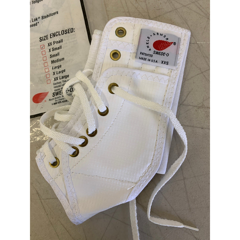 Swede-O Ankle Lok Support with Knit Tongue, XX-Small Ankle Brace White