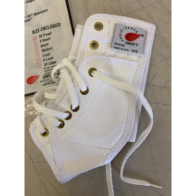 Tobillera Swede-O con lengüeta tejida, talla XX-S, color blanco