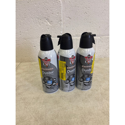 3-PACK Dust-Off Compressed Gas Disposable Duster 10oz Each - NO STRAW
