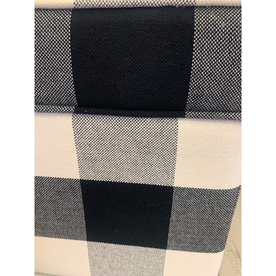 Classic Square Storage Ottoman with Lift Off Lid Checkered Cream, Black, & Gray 17.5"x17.5"x16.5"H