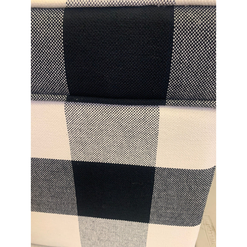 Classic Square Storage Ottoman with Lift Off Lid Checkered Cream, Black, & Gray 17.5"x17.5"x16.5"H