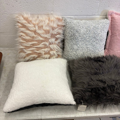 Mix-of-8 Decorative Square Pillows, Soft Fuzzy Couch Throw Pillows, Decorative