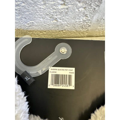 UGG Sherpa Quilted Pet Coat, Hook & Loop Straps, Soft & Cozy, Tan - XL Size