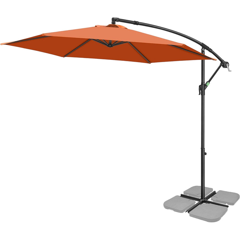 FRUITEAM 9FT Offset Hanging Patio Cantilever Umbrella Polyester Shade 95% UV