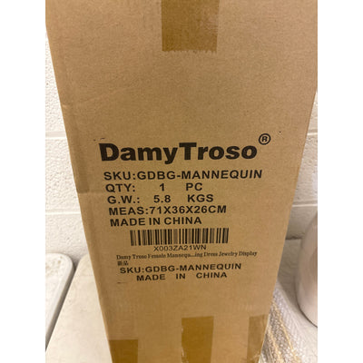 DamyTroso Female Mannequin Torso, Dress Form for Sewing 55-71" Height Adjustable