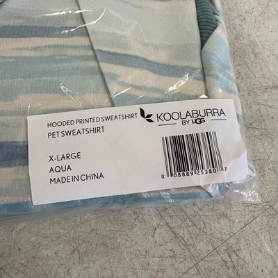 Koolaburra by UGG Pet Hooded Sweatshirt Dog Jacket- 20-21" Collar, Aqua - XL