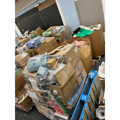 Pallets of Clothes, Shoes, Rugs, Blankets, Pet, Electronics Accessories, Baby, & Home Improvement