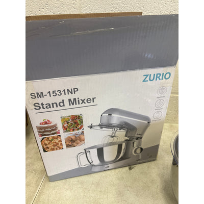 Zurio Stand Mixer with Egg Whisk, Flat Beater & Dough Hook - SM-1531NP, Silver