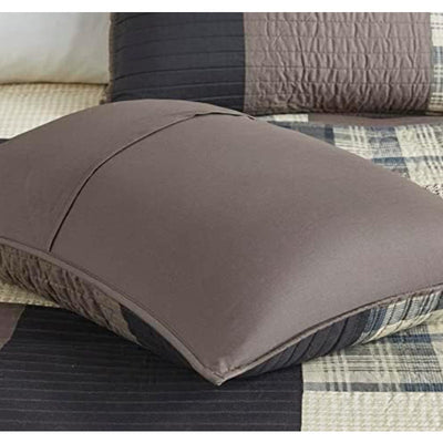 Reversible Quilt Set King/Cal King, Plaid Tan 3-Piece Woolrich Winter Hills