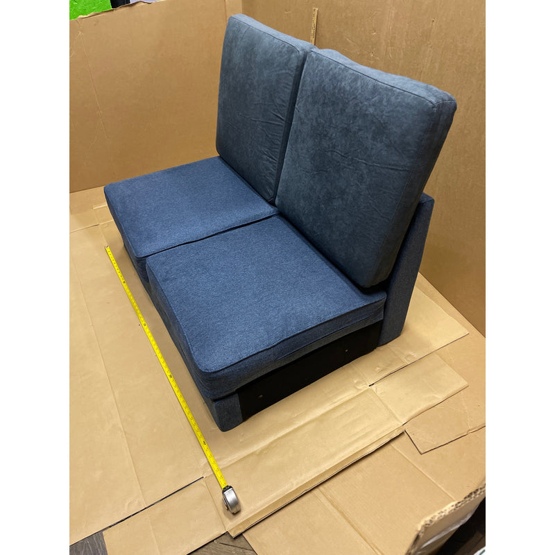 47x37x31" Floor Couch, Love Seat, Living Room Furniture w Cushions, No feet Blue