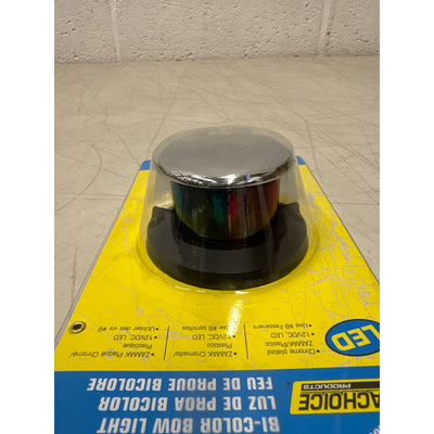 Seachoice LED Boat Navigation Bow Light, 02021 Zamak Chrome-Plated 12V Bi-Color