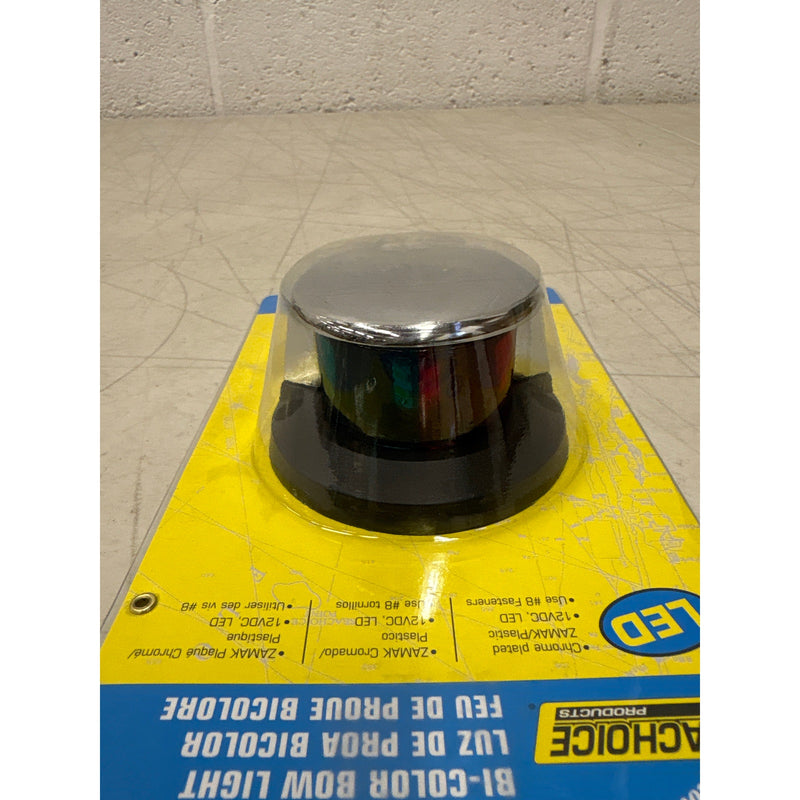 Seachoice LED Boat Navigation Bow Light, 02021 Zamak Chrome-Plated 12V Bi-Color