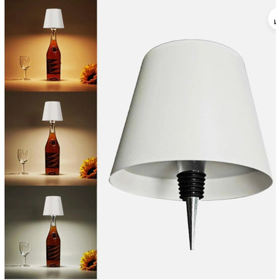 LED Wine Bottle Lamp 3-Color Wireless Bottle Table Touch Control - White