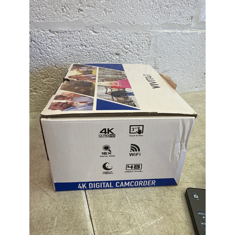 Vivitar 4K Digital Camcorder 16x Zoom , WIFI, Touch Screen, Rechargeable, Black