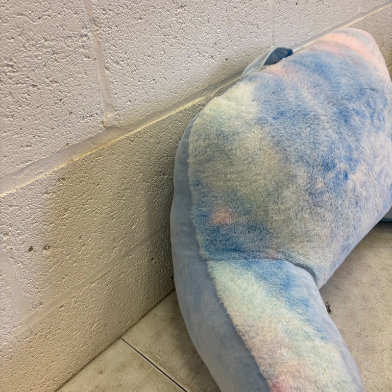 Soft Plush Backrest Pillow, 30"W x 15"H, Reading Pillow - Blue Tie Dye Design