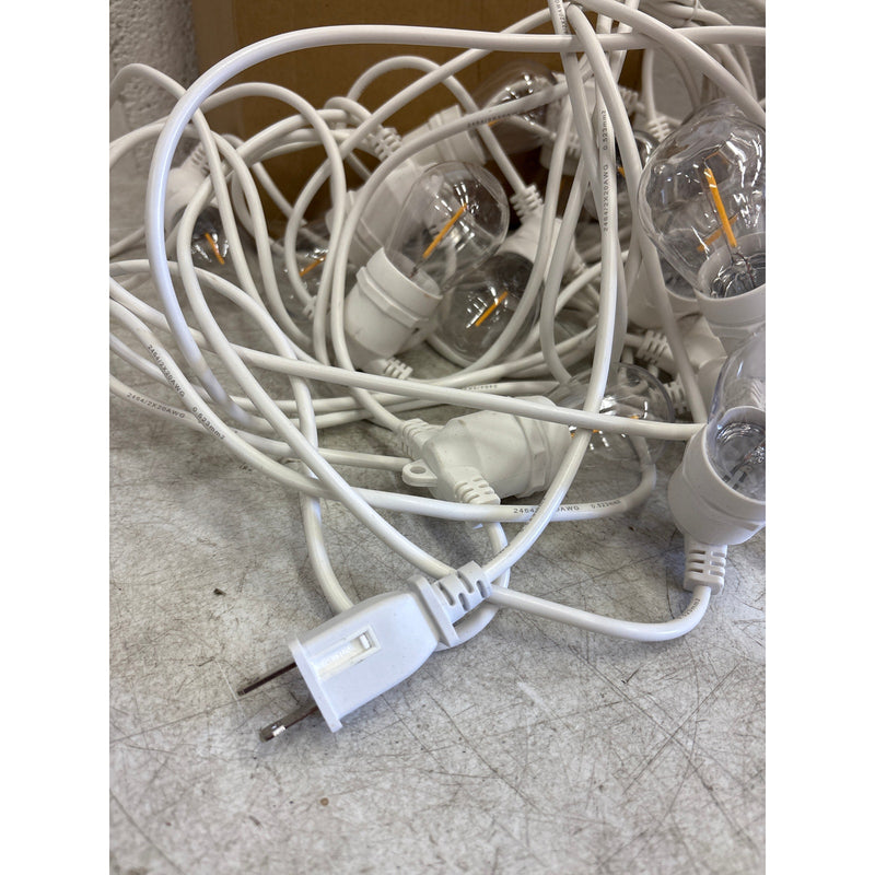 16 LED Bulbs White String Lights, 48ft White Outdoor Lights with 1W Shatterproof