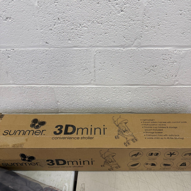 Ingenuity 3D Mini Convenience Stroller, Lightweight Compact Fold - Black & Gray